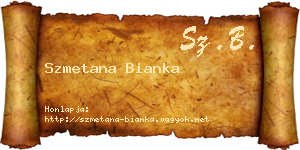 Szmetana Bianka névjegykártya